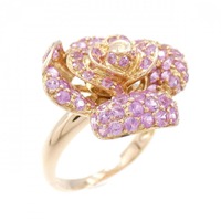 750PG フラワー サファイヤ リング 1.86CT
