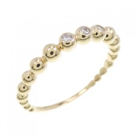 【リメイク】K18YG スリーストーン ダイヤモンド リング 0.04CT