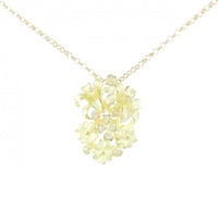 K18YG フラワー ダイヤモンド ネックレス 0.10CT