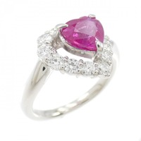 PT ハート ルビー リング 1.492CT