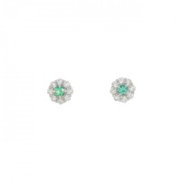 【新品】PT エメラルド ピアス 0.10CT