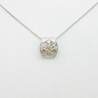 K18WG フラワー ダイヤモンドネックレス30％引き