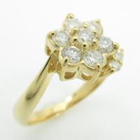 K18YG フラワー ダイヤモンドリング30％引き