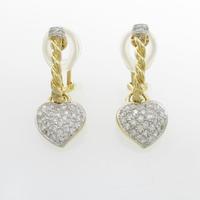 K18YG／K18WG ハート パ ダイヤモンドイヤリング5％引き