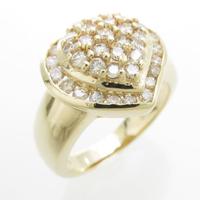 585YG ハート ダイヤモンドリング