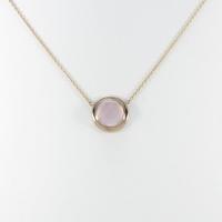 K18PG ローズクオーツネックレス