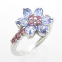 K18WG フラワー タンザナイトリング20％引き