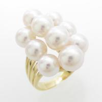 K18YG アコヤパールリング