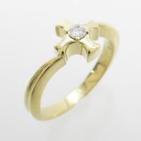 K18YG クロス ダイヤモンドリング