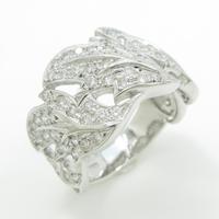 K18WG リーフ ダイヤモンドリング20％引き