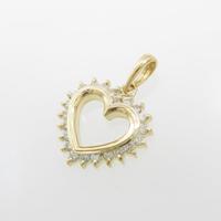 K18YG ハート ダイヤモンドペンダント