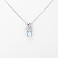 K14WG アクアマリンネックレス