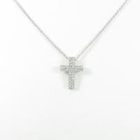 K18WG クロス ダイヤモンドネックレス