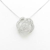 K18WG ローズ ダイヤモンドネックレス