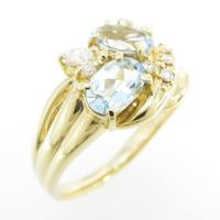 K18YG アクアマリンリング