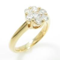 K18YG フラワー ダイヤモンドリング