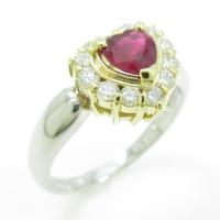 PT／K18YG ハート ルビーリング