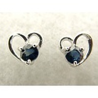9月の誕生石サファイア K18WG(ホワイトゴールド)ピアス [y060123]