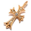 CHROME HEARTS(クロムハーツ)Tiny CH Cross 22K/PAVE Dia タイニーCHクロスチャーム22K/パヴェダイヤchp101