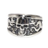 CRAZY PIG DESIGNS(クレイジーピッグ)　SKULL & CROSS BONE CLASSIC RING #956