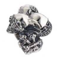 CRAZY PIG DESIGNS(クレイジーピッグ)　THREE WISE SKULL RING #225