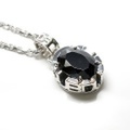 DUB collection(ダブコレクション)　Side Emblem Stone Necklace/ブラックCZ　ペンダント【チェーン付】DUBj-180-1　ネックレス