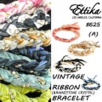 Ettika/エティカ【Vintage Ribbon&Rhinstone Crystal Bracelet】【a】B625 ヴィンテージリボン ブレスレット