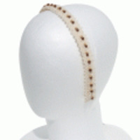 HEADDRESS NY◆クロシェット＆ウッドビーズカチューシャ◆アイボリー