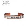 INDIAN JEWELRY ナバホ族アーティストWYLIE SECATERO氏の作品『NAVAJO STAMPED SIVER COPPER BANGLE WS』【アメカジ・ネイティブ】IJ-087