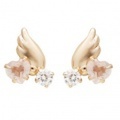 K10PG 天使の羽＆ローズクオーツピアス 46-5673