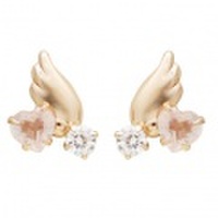 K10PG 天使の羽＆ローズクオーツピアス 46-5673