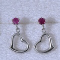 K14WG ルビー ハート ピアス 7月 誕生石 彼女 誕生日 ジュエリー アクセサリー ∞ jka734