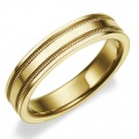 K18YG 　ミルグレイン・ツーロウ　マリッジリング（結婚指輪）4mm (N041OXX178N3*01-K18YG)