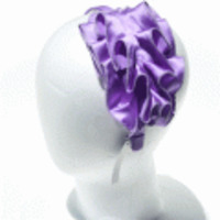 L.Erickson USA◆シルクサテンラッフルカチューシャ◆ラベンダー