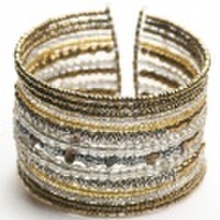 L0091 ：ビーズ・バングル（003）ゴールド