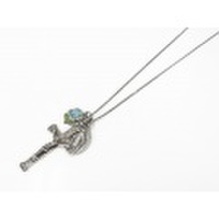 Maria in the dark×S.O.S fp（マリアインザダーク×S.O.S fp）　Cross&Rose Necklace - Blue（クロス&ローズネックレス - ブルー）