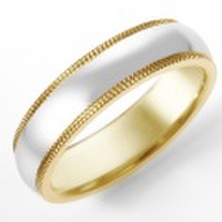 Pt950 ＆ K18YG　ミルグレイン・コンビネーションマリッジリング（結婚指輪）5mm ( T050H178N3*01)