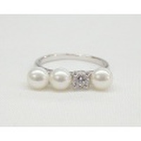 SS 淡水パール＆CZ デザイン リング Part19