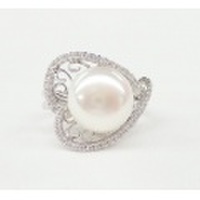 SS淡水パール＆CZ デザインリングpart11