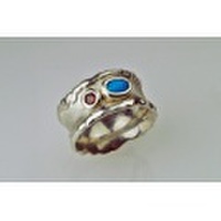 Turquoise & Carnelian Silver Ring
