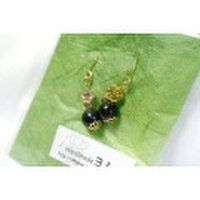 [ピアス]ブラックコットンパールとジルコニアのピアス[パール]