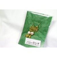 [ピアス]淡水ピンクパールとリボンのピアス[ビーズ]