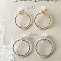 [再販][即納] ピアスみたいに見えるイヤリング 華奢サークルパールフープイヤリング