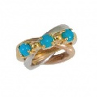 baby’s ring - K18トリプレット三石 - 12月 ターコイズ