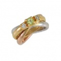 baby’s ring - K18トリプレット脇メレダイヤ - 8月 ペリドット