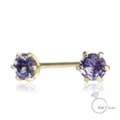 me.luxe 　K10G タンザナイト/誕生石1粒石ピアス（ゴールド）95-0743