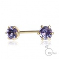 me.luxe 　K10G タンザナイト/誕生石1粒石ピアス（ゴールド）95-0743