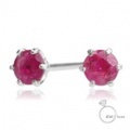 me.luxe 　K10WG ルビー/誕生石1粒石ピアス（ホワイトゴールド）95-0726