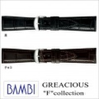 ［バネ棒無料サービス］ フランクミュラーを意識した高級クロコダイルバンド　ワイドサイズ革バンド　【22.24mm】　バンビ/BAMBI 時計用/ウォッチ用 バンド （グレーシャス-Fコレクション）　最高級クロコダイル革バンド（マット）　［送料無料］［お取り寄せ商品］