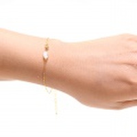 【6月】レインボームーンストーン　クロデザイン　オリジナル誕生石ブレスレット